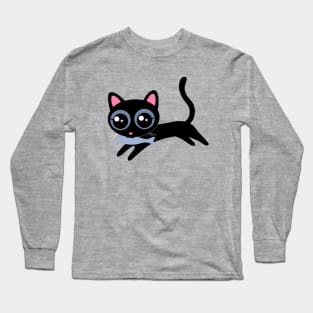 Cute Kitty Cat with Fish Long Sleeve T-Shirt